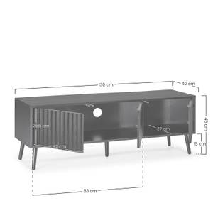 Meuble TV Lluvia 3 portes Noir - Bois manufacturé - 130 x 45 x 40 cm