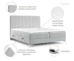 Boxspringbett Aggaz Hellgrau - Breite: 120 cm