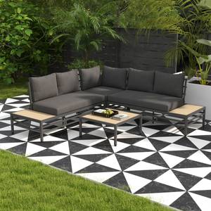 Gartenlounge Set 84G-239V00GY Grau - Textil - 70 x 77 x 155 cm