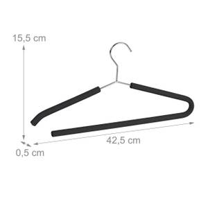Lot de 36 cintres à pantalons mousse Noir - Argenté - Métal - Matière plastique - 43 x 16 x 1 cm