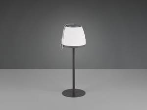 Tischlampe Pitya 2er Set Grau - Weiß - Kunststoff - 12 x 35 x 12 cm