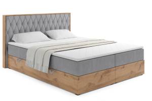 Boxspringbett LOLLY4 Hellgrau - Breite: 209 cm - H3