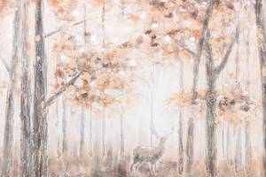 Tableau peint Patron of the Forest Beige - Marron - Bois massif - Textile - 120 x 60 x 4 cm