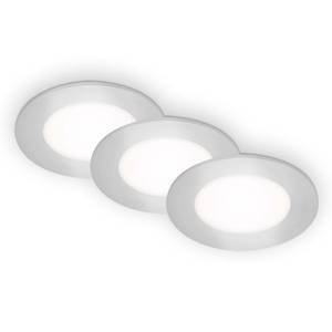 LED Einbauleuchten, IP65, 3x, chrom-matt Silber