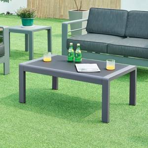 Outdoor-Couchtisch Avise Grau - Glas - Metall - 100 x 40 x 60 cm