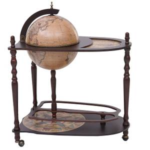 Bar Globe avec table T874 Marron - Bois manufacturé - En partie en bois massif - 32 x 98 x 15 cm