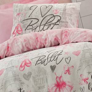 Parure de lit Love Ballet Gris - Fibres naturelles - 160 x 1 x 210 cm