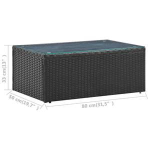 Gartenmöbel-Set (4-teilig) 3006305 Schwarz - Polyrattan - 50 x 33 x 80 cm