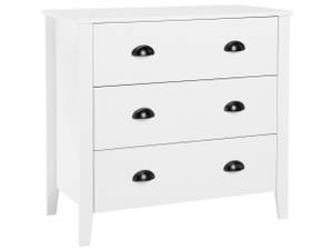 Commode DONOVAN Noir - Blanc - Bois manufacturé - 80 x 75 x 40 cm