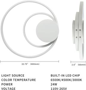 LED-Deckenleuchte 3 Runde Weiß - Metall - 40 x 8 x 40 cm