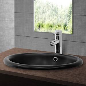 Waschbecken CESENA Schwarz - Keramik - Metall - 41 x 20 x 49 cm