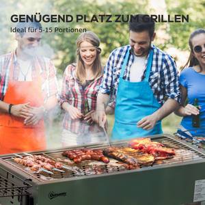 Holzkohlegrill 846-112V00DG Grün - Metall - 30 x 70 x 77 cm