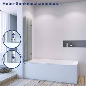 Duschwand für Badewanne faltbar GWALAS Breite: 100 cm