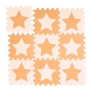 Tapis de jeu Étoiles 9 pièces de puzzle Beige - Orange