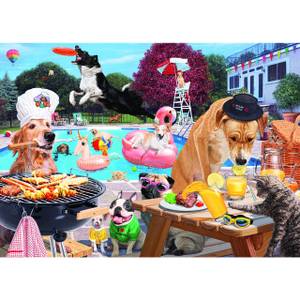 Puzzle Katzen am Pool 1000 Teile Papier - 28 x 6 x 38 cm