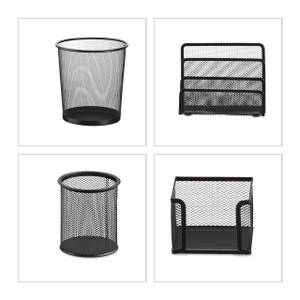 Schreibtisch Organizer Set, 4-teilig Schwarz