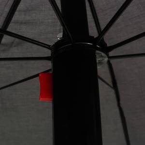 Chaise longue de jardin avec parasol Gris - Matière plastique - Polyrotin - 140 x 190 x 197 cm