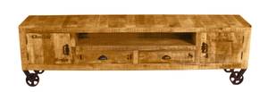 RUSTIC Lowboard Braun - Massivholz - Holzart/Dekor - 200 x 55 x 40 cm