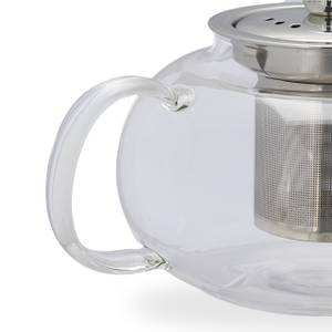 Teekanne mit Siebeinsatz 600 ml Silber - Glas - Metall - 19 x 10 x 13 cm