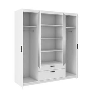 FURNIX Kleiderschrank Eliza 4D Weiß Weiß