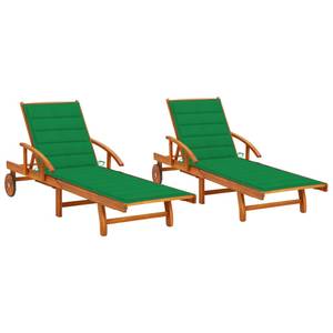 Chaise longue (lot de 2) 3009260-4 Vert