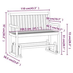 Schaukelbank 316608 Braun - Massivholz - Holzart/Dekor - 110 x 97 x 110 cm