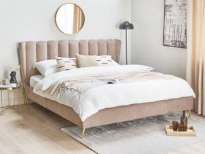 Lit double MIRIBEL Beige - Doré - Taupe - Largeur : 207 cm