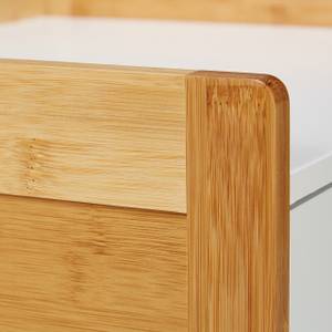 Nachttisch mit Schublade Braun - Weiß - Bambus - Holzwerkstoff - 46 x 52 x 38 cm
