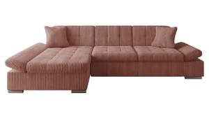 Ecksofa Malwi Cord Rosé - Ecke davorstehend links