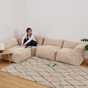 Sitzsack Ecksofa Tetra Modular, 4-tlg Beige - Kunststoff - 88 x 65 x 88 cm