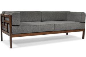 Gartensofa EDEN 3 Grau - Massivholz - 202 x 72 x 77 cm