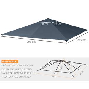 Pavillondach 84C-141GY Glas Grau