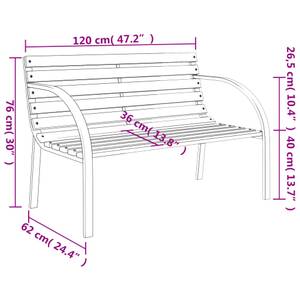 Gartenbank 3002456 Braun - Metall - Massivholz - 120 x 76 x 62 cm