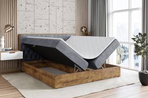 Boxspringbett LOLLI5 Grau - Breite: 200 cm - H3