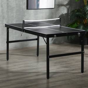 Mini Tischtennisplatte A90-340V80BK Schwarz - Holzwerkstoff - 76 x 72 x 152 cm