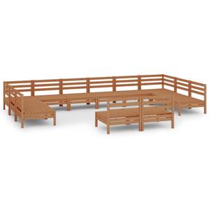 Garten-Lounge-Set Braun - Massivholz - Holzart/Dekor - 64 x 63 x 64 cm