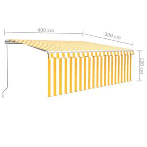 Auvent rétractable 3014348-2 Blanc - Jaune - Largeur : 400 cm