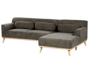 Ecksofa SIMOS Braun - Grün - Naturfaser - 264 x 80 x 159 cm