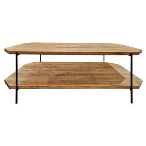 Table basse en bois rustique pieds métal Marron - Bois massif - 120 x 43 x 59 cm