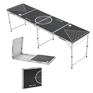 Table de beer pong Ibiza Noir - Métal - 240 x 70 x 60 cm