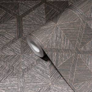Tapete Grafisch Strukturiert Bronze Grau Bronze - Grau