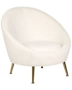 Fauteuil LANGA Blanc crème - Doré - Blanc