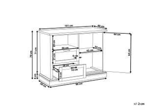 Buffet TORONTO Marron - Gris - Bois manufacturé - 101 x 79 x 40 cm