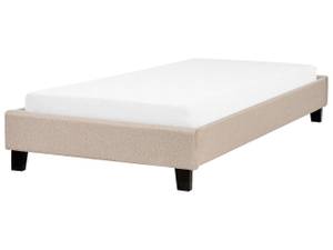 Lit simple ROANNE Beige - Chêne foncé