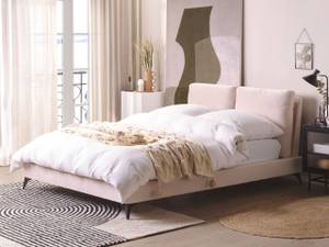 Lit double MELLE Noir - Rose foncé - 156 x 95 x 228 cm