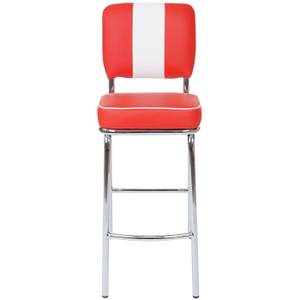 Tabouret de bar Avellino (lot de 2) Rouge - Blanc