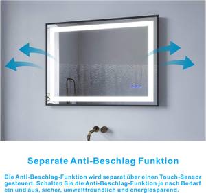 Led Badspiegel Touch Wandspiegel SAUTENS Silber - Glas - 80 x 60 x 5 cm