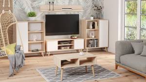 Meuble tv FOCUS RTV155 2D Beige - Blanc