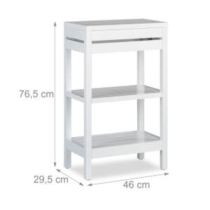 Étagère de salle de bains bambou blanc Blanc - Bambou - 46 x 77 x 30 cm