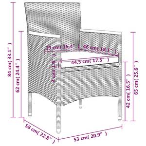 Garten-Essgruppe (5-teilig) 3013406-2 Grau - Metall - 80 x 74 x 160 cm